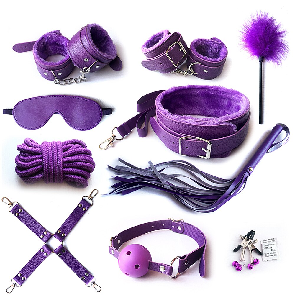 KIT BONDAGE DE 9 PIEZAS, COLORES. BDSM - KIT