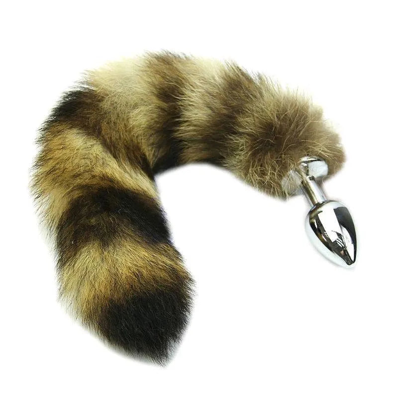 COLA DE MAPACHE CON PLUG ANAL METALICO TALLA "M"